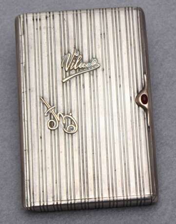 Silver cigarette holder with gold inlays Silver Other style Early 20th century - photo 1