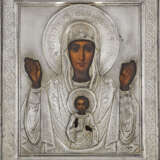 Oklad-Ikone "Gottesmutter des Zeichens" - фото 1
