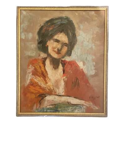 Portrait europ&eacute;en d&amp;39;une dame milieu du XXe si&egrave;cle. oil painting 20th century - photo 1