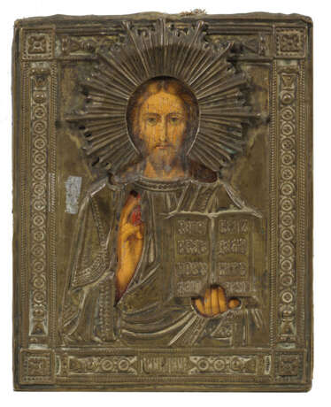 Kleine Oklad-Ikone "Christus Pantokrator" - photo 1