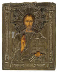 Kleine Oklad-Ikone "Christus Pantokrator"
