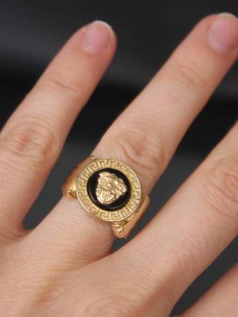 Bague en or pour femme avec m&eacute;duse en onyx Gorgone Gold At the turn of 19th -20th century - Foto 5