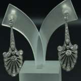 Boucles d&amp;39;oreilles en platine avec 56 diamants naturels 21th century - Foto 1