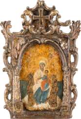 AN ICON SHOWING THE ENTHRONED MOTHER OF GOD