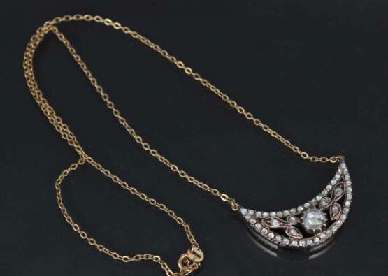 Collier en or avec diamants Or Other style At the turn of 19th -20th century - photo 3