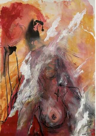 Ulla Martinmaki Nude Painting Mixed Media 21st Century Finland Paper 21th century - photo 2