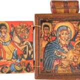 A COPTIC DOUBLE-SIDED PENDANT ICON SHOWING THE MOTHER OF GOD AND SELECTED SAINTS - photo 3