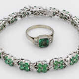 Smaragd-Armband mit einem Turmalinring - photo 1