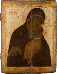 A RARE AND LARGE ICON SHOWING THE MOTHER OF GOD OF JAROSLAVL