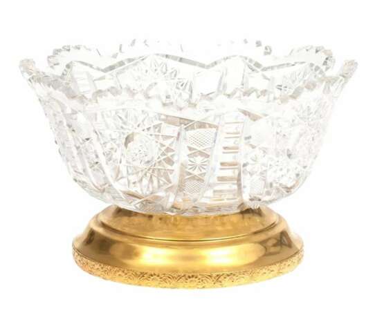 Coupe &agrave; fruits en cristal avec finition argent&eacute;e Crystal Early 20th century - photo 1