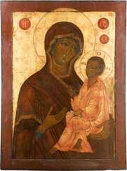 A MONUMENTAL ICON SHOWING THE TIKHVINSKAYA MOTHER OF GOD FROM A CHURCH ICONOSTASIS