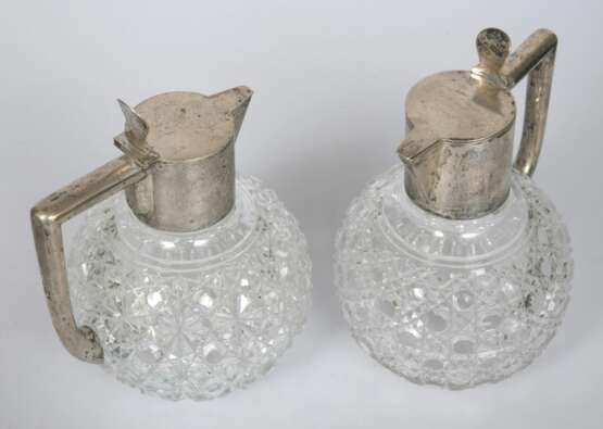 Carafes en cristal avec finition argent&eacute;e (2 pi&egrave;ces) Crystal Early 20th century - photo 3