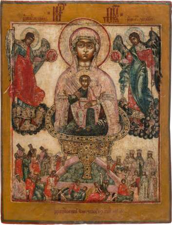 A MONUMENTAL ICON SHOWING THE MOTHER OF GOD 'OF THE LIFE-GIVING SOURCE' FROM A CHURCH ICONOSTASIS - photo 1