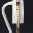 Gold bracelet with diamonds and rubies - One click purchase