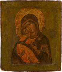 AN ICON SHOWING THE MOTHER OF GOD OF VLADIMIR