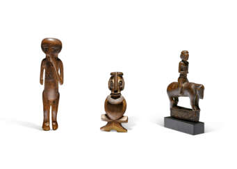 Sifflet, peigne Tshokwé et statue Lwena