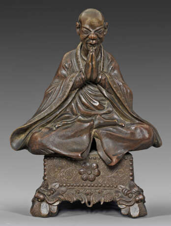 Bronze-Figur eines Luohans - photo 1