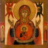 AN ICON SHOWING THE MOTHER OF GOD OF THE SIGN - Foto 1