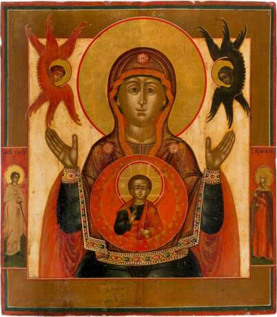 AN ICON SHOWING THE MOTHER OF GOD OF THE SIGN - фото 1