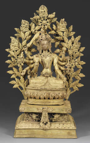 Tibeto-chinesische Figur des Bodhisattva Manjushri - Foto 1