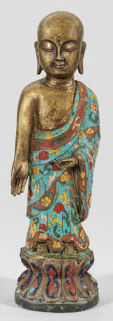 Cloisonné Mönch-Figur "Ksitigarbha" - photo 1