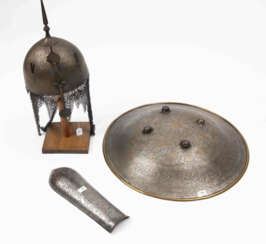 Lot: Helm, Armschiene, Schild