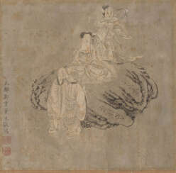 Lot: 2 Tuschmalerei von Zhengzhong