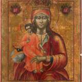 A VERY FINE, LARGE AND RARE ICON SHOWING THE VILENSKAYA MOTHER OF GOD WITH SILVER RIZA - фото 2
