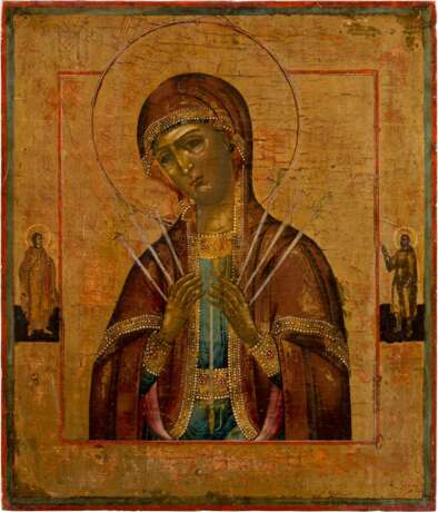 A DATED ICON SHOWING THE MOTHER OF 'THE SEVEN SORROWS' - photo 1