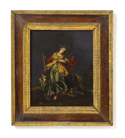 Kunstkammertafel mit Darstellung der Hl. Margareta von Antiochia - Foto 1