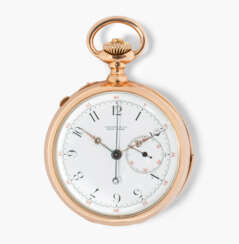 Tiffany, Gold-Savonette mit Minutenrepetition und Chronograph, um 1900