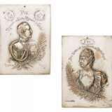 Paar Plaketten mit den Portraits von Kaiser Wilhelm II und Kaiserin Auguste Viktoria - Foto 1