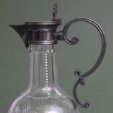 Carafe Art Nouveau en cristal avec finition argent&eacute;e 84e &eacute;preuve Kristall 19th century - Foto 7