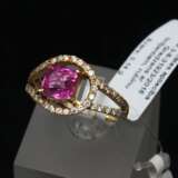 Bague en or blanc avec diamants et rubis Gold Other style 21th century - Foto 2