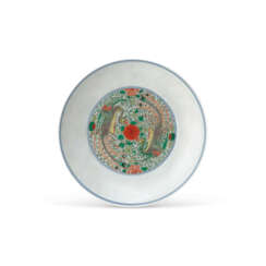 A FAMILLE VERTE ‘PHOENIX AND PEONY’ DISH