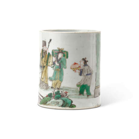 A FAMILLE VERTE ‘IMMORTAL’ CYLINDRICAL BRUSHPOT - Foto 2