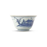 A BLUE AND WHITE ‘PAVILION AND BOAT’ BOWL - фото 1