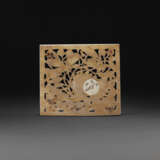 A RETICULATED WHITE JADE ‘DRAGON FISH’ RECTANGULAR PLAQUE - photo 2