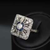 Bague en or avec diamants et saphirs Or Other style 21th century - photo 2