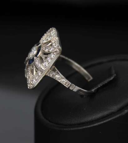 Bague en or avec diamants et saphirs Or Other style 21th century - photo 3