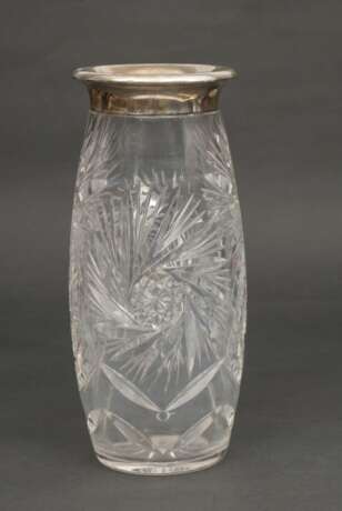 Vase en cristal avec finition argent&eacute;e Crystal Early 20th century - photo 2