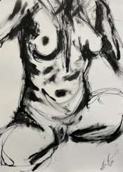 Ulla Martinmaki, Nude Painting, Mixed Media, 21st Century Finland