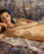 Overview. Gicl&eacute;e print on canvas, Brunette nude, 2023, by Kartashov Andrey, Russia, 21st century. 1 of 50 limited prints.