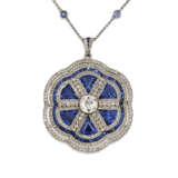 EARLY 20TH CENTURY SAPPHIRE AND DIAMOND PENDENT NECKLACE/BROOCH - photo 1