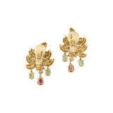 VAN CLEEF & ARPELS SAPPHIRE, RUBY, EMERALD AND DIAMOND EARRINGS - photo 3