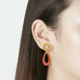 CHAUMET CORAL, ONYX AND DIAMOND EARRINGS - photo 3