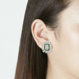 NO RESERVE | ILLUSION-SET TSAVORITE GARNET AND DIAMOND EARRINGS - photo 3