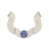 VAN CLEEF & ARPELS SAPPHIRE, CULTURED PEARL AND DIAMOND CHOKER NECKLACE - Foto 1