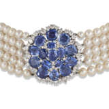 VAN CLEEF & ARPELS SAPPHIRE, CULTURED PEARL AND DIAMOND CHOKER NECKLACE - Foto 2