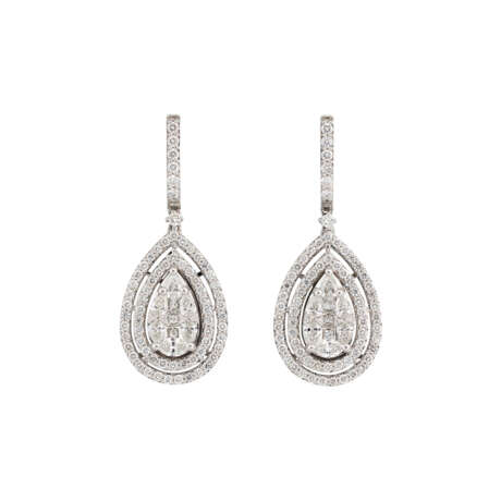 NO RESERVE | ILLUSION-SET DIAMOND EARRINGS - Foto 1